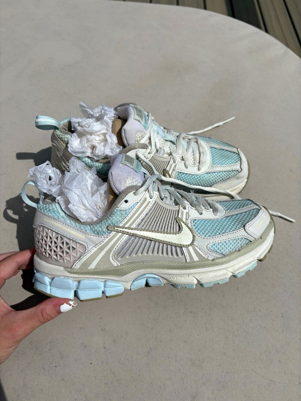Nike Vomero 5 White/Blue Mesh Sneakers Women’s Size 5.5